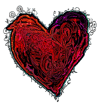 Navigate to Scribbed heart (colored)