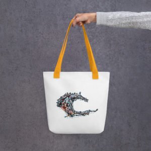 Neon Wave Tote Bag – Abstract Coastal Vibes