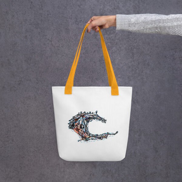 Neon Wave Tote Bag – Abstract Coastal Vibes