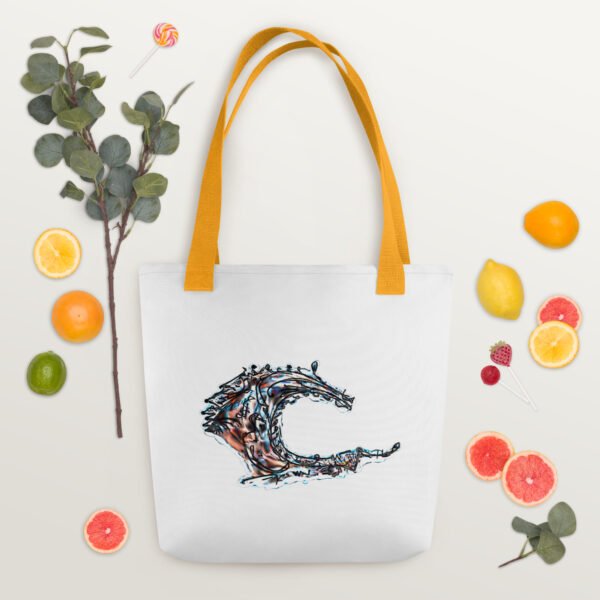 Neon Wave Tote Bag – Abstract Coastal Vibes - Image 3