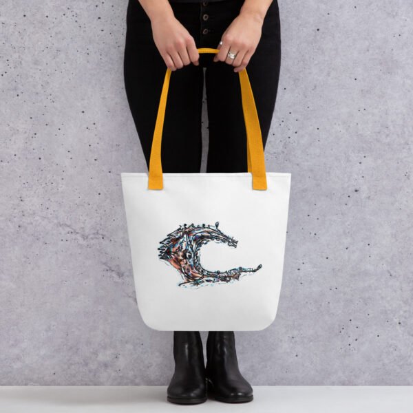 Neon Wave Tote Bag – Abstract Coastal Vibes - Image 4