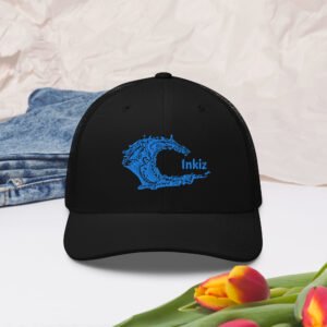 Blue Wave Embroidered Trucker Hat – Coastal Vibe