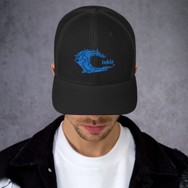 Blue Wave Embroidered Trucker Hat – Coastal Vibe - Image 3