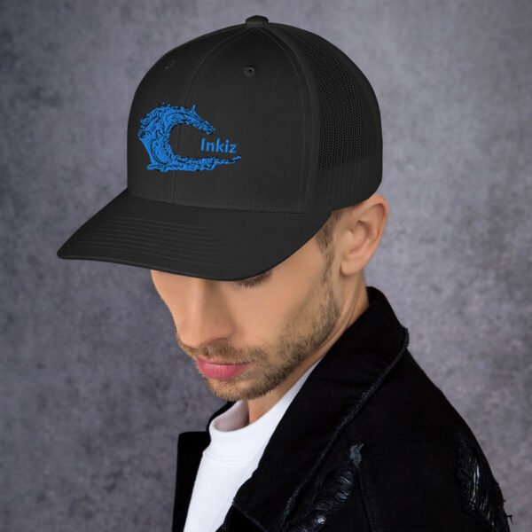 Blue Wave Embroidered Trucker Hat – Coastal Vibe - Image 2