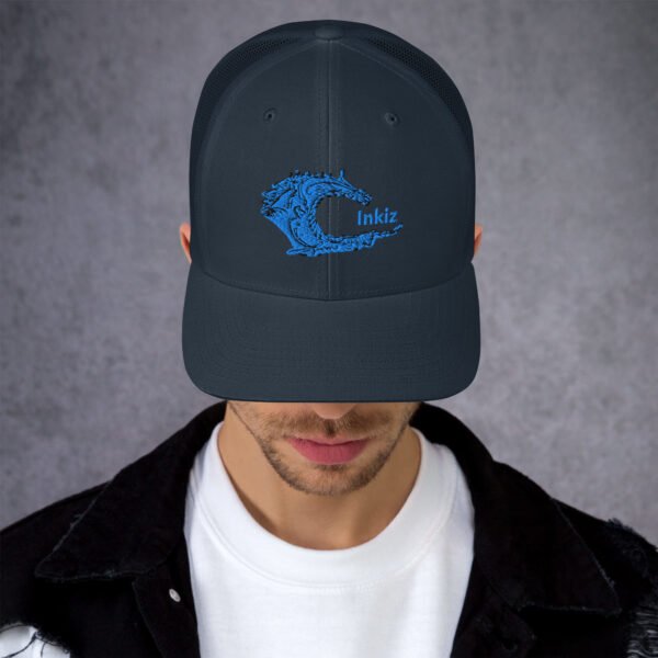 Blue Wave Embroidered Trucker Hat – Coastal Vibe - Image 6