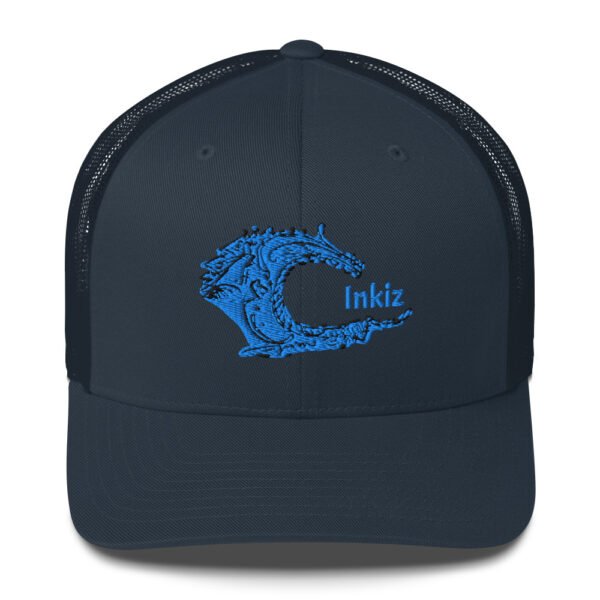 Blue Wave Embroidered Trucker Hat – Coastal Vibe - Image 8