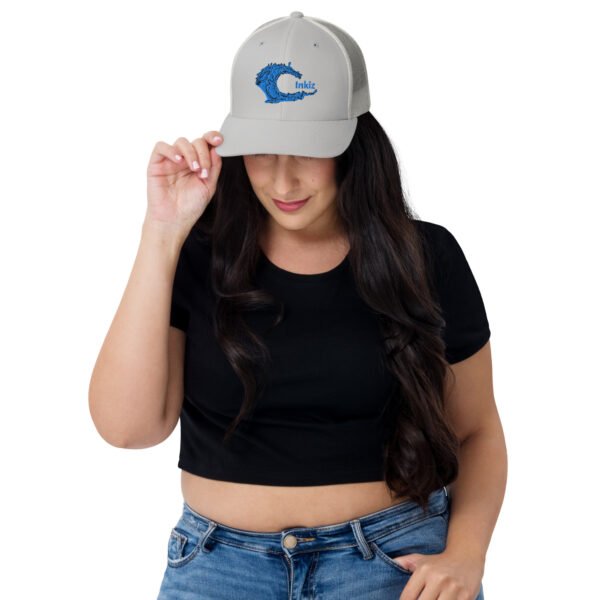Blue Wave Embroidered Trucker Hat – Coastal Vibe - Image 5