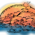 Navigate to Sunset on sea (colored)