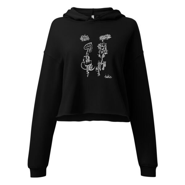 Cropped Hoodie – Angry Couple Abstract Art - Image 9