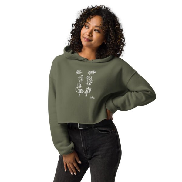 Cropped Hoodie – Angry Couple Abstract Art - Image 7