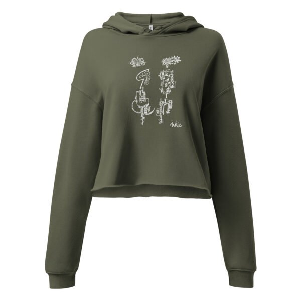 Cropped Hoodie – Angry Couple Abstract Art - Image 8