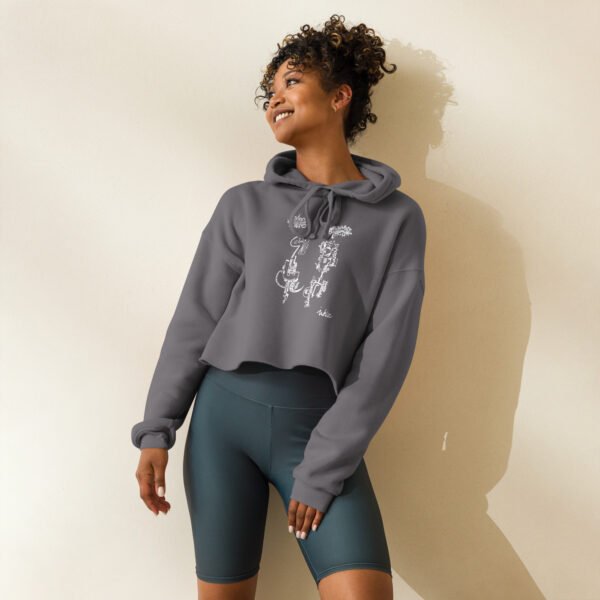 Cropped Hoodie – Angry Couple Abstract Art - Image 12