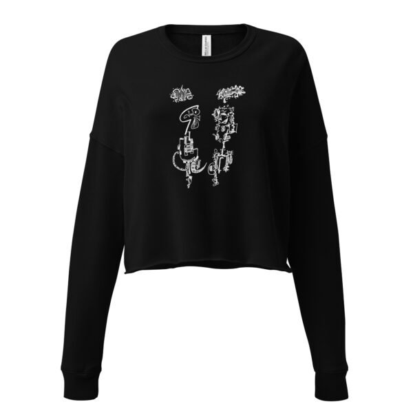 Cropped Sweatshirt – Angry Couple Abstract Print - Image 4