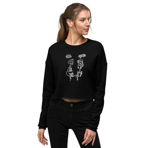 Cropped Sweatshirt – Angry Couple Abstract Print - Image 5