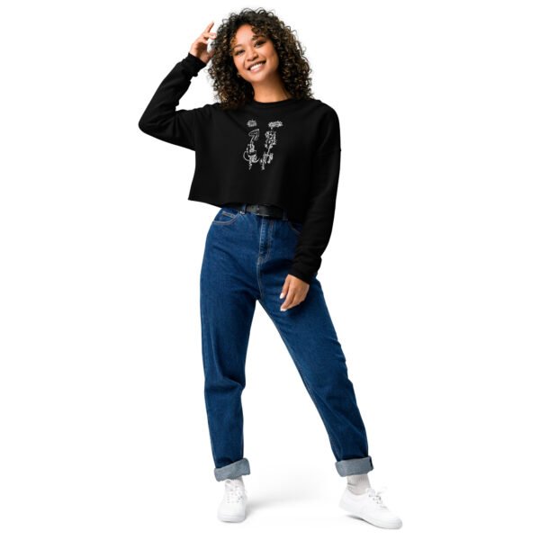 Cropped Sweatshirt – Angry Couple Abstract Print - Image 6