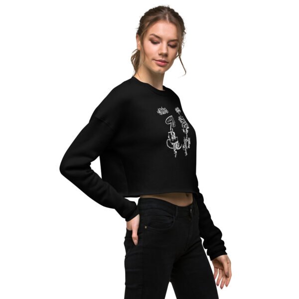 Cropped Sweatshirt – Angry Couple Abstract Print - Image 2