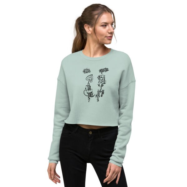 Cropped Sweatshirt – Angry Couple Abstract Print - Image 7