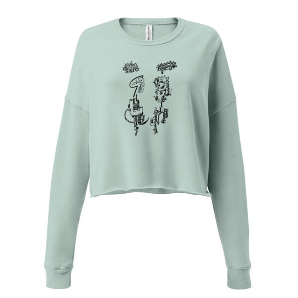Cropped Sweatshirt – Angry Couple Abstract Print - Image 10