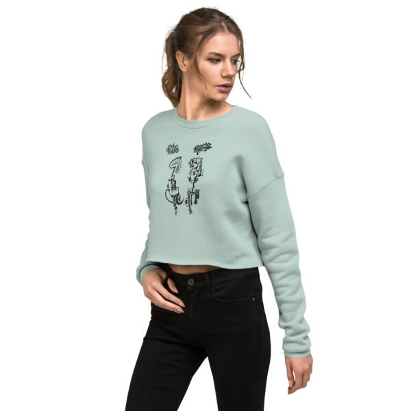 Cropped Sweatshirt – Angry Couple Abstract Print - Image 9