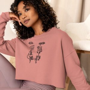 Cropped Sweatshirt – Angry Couple Abstract Print