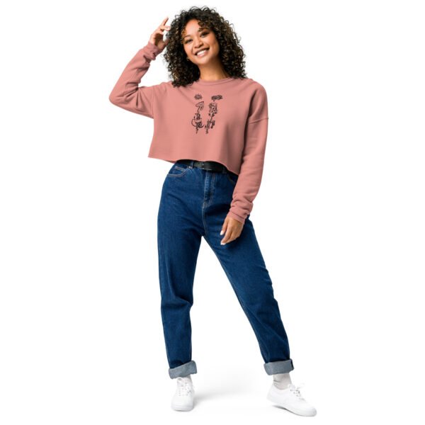 Cropped Sweatshirt – Angry Couple Abstract Print - Image 5