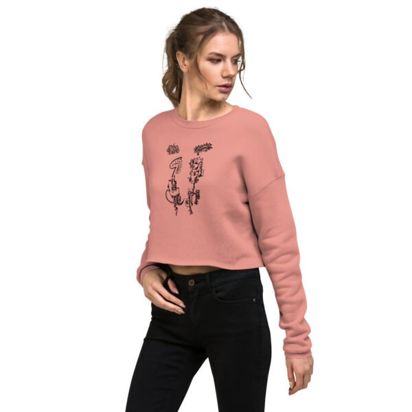 Cropped Sweatshirt – Angry Couple Abstract Print - Image 3